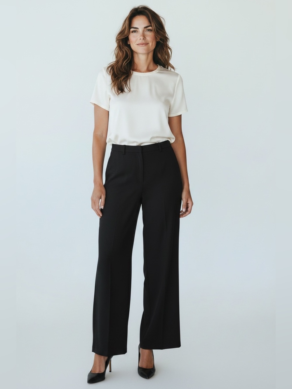 Gap Black Wool Blend Straight Leg Dress Pants Creased Trousers 6R
